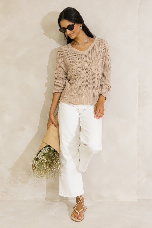 Crochet Knit V Sweater, Sand - 0627-213.jpg