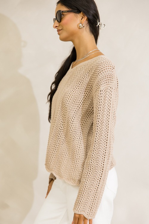 Crochet Knit V Sweater, Sand - 0627-215.jpg