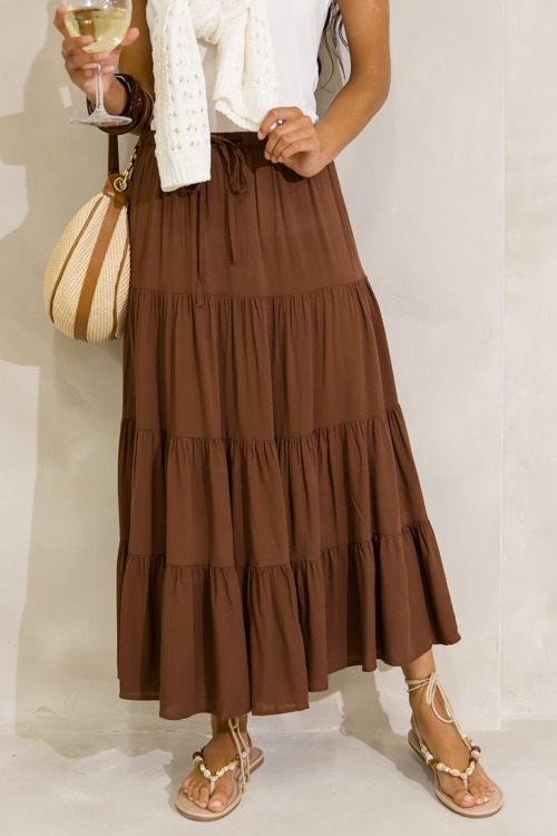 Deena Maxi Skirt, Chestnut