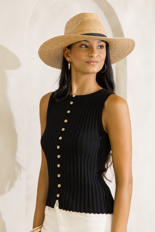 Rib Knit Button Tank, Black - 0627-263.jpg