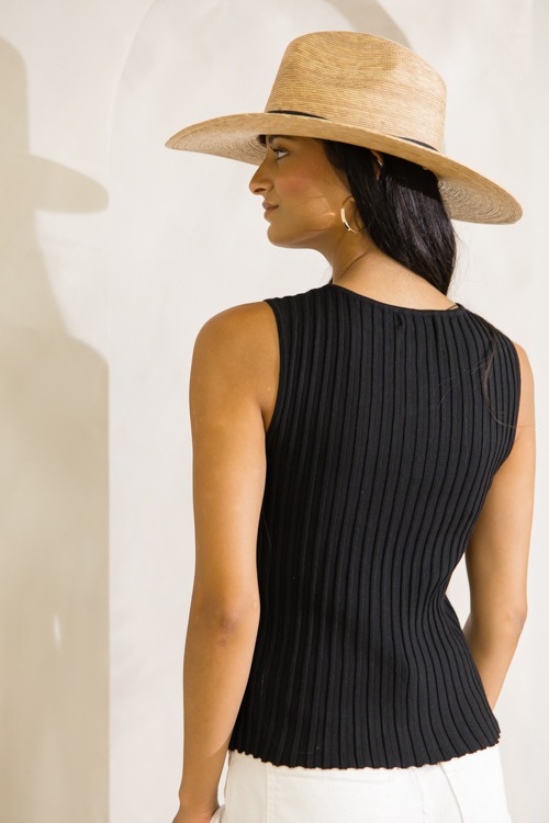 Rib Knit Button Tank, Black - 0627-264.jpg