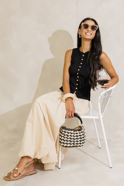 Bubble Hem Maxi Skirt, Beige - 0627-270.jpg