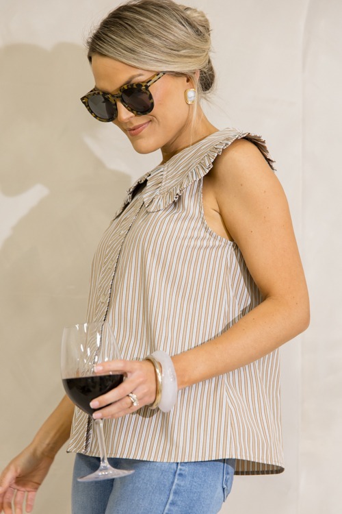 Ruffle Collar Stripe Top, Tan - 0627-283.jpg