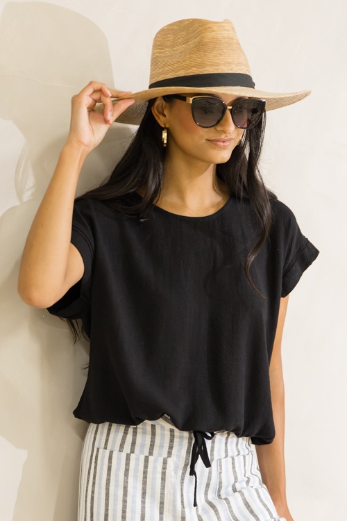 Linen Draw Hem Top, Black - 0627-286p.jpg