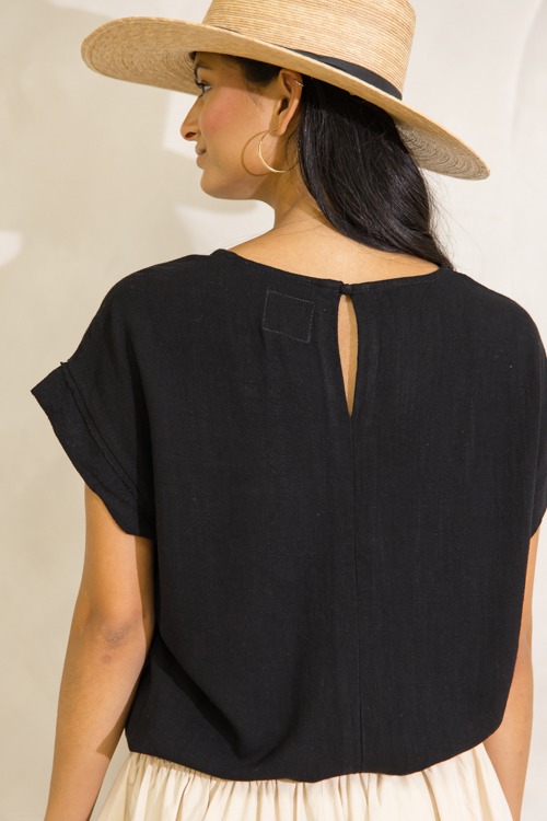 Linen Draw Hem Top, Black - 0627-288.jpg