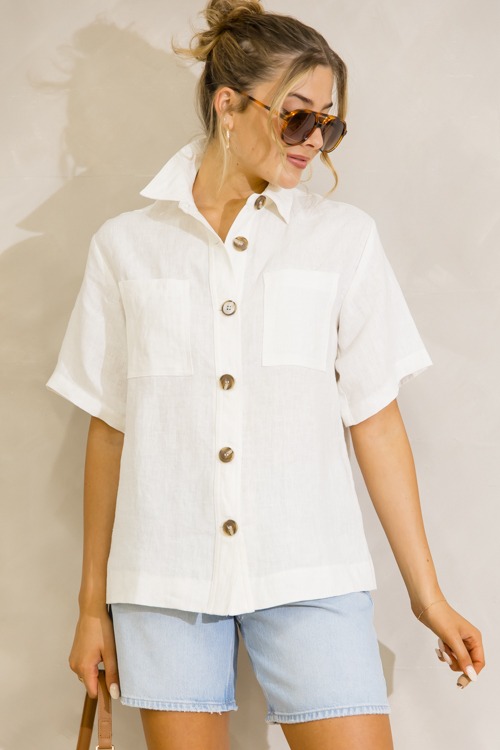 Short Sleeve Linen Shirt, Off W - 0627-325.jpg