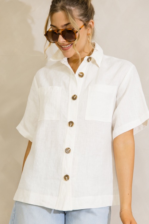 Short Sleeve Linen Shirt, Off W - 0627-326.jpg