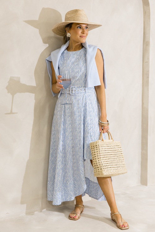 By The Coast Belted Midi, Blue