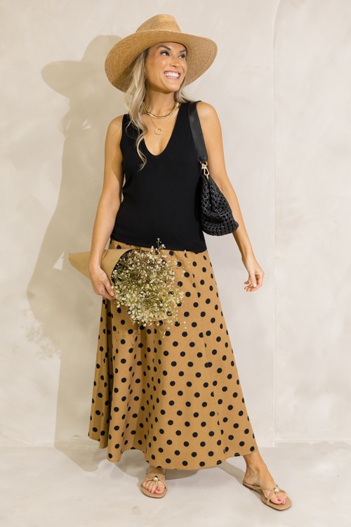 Polka Dot Maxi Skirt, Mocha Black - 0627-399.jpg