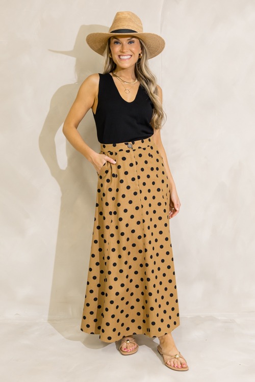 Polka Dot Maxi Skirt, Mocha Black - 0627-401.jpg