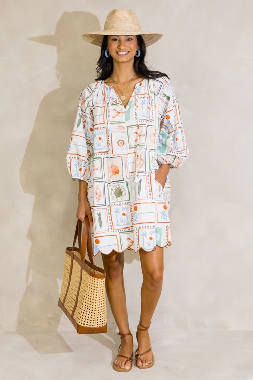 Capri Coast Scallop Dress
