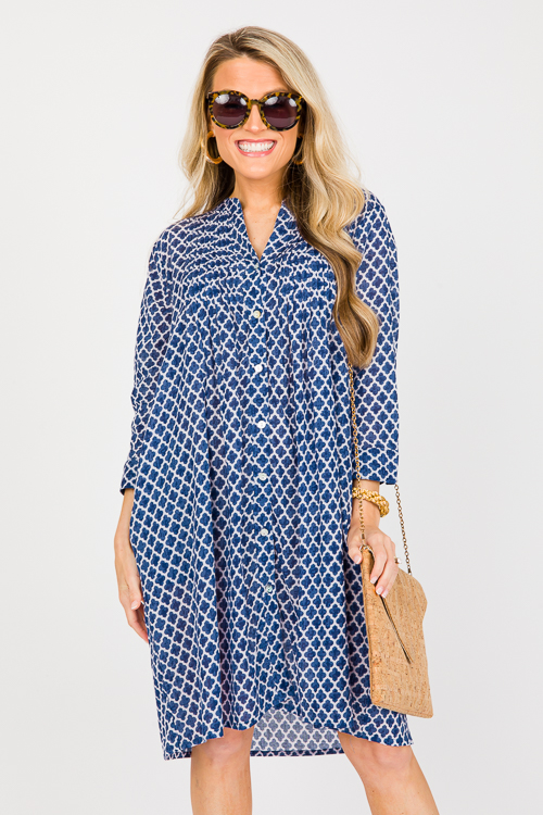 Tania Shirt Dress, Blue White