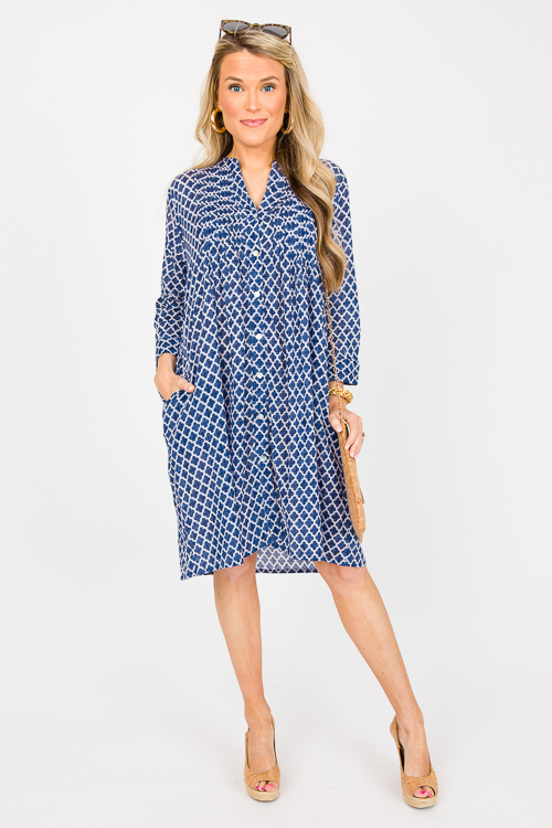 Tania Shirt Dress, Blue White