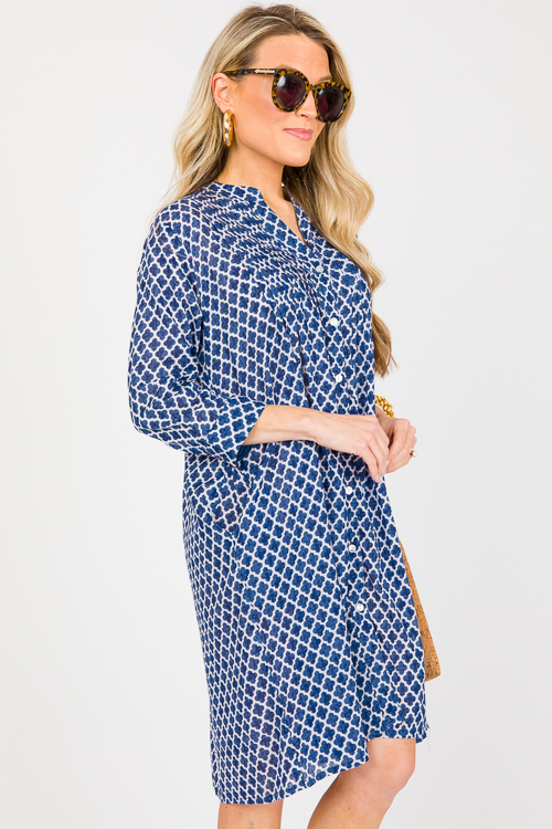 Tania Shirt Dress, Blue White