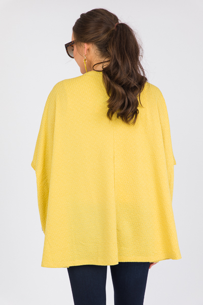 Open Front Pocket Cardi, Yellow