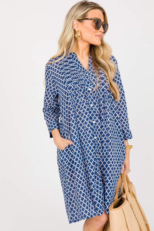 Tania Shirt Dress, Blue White