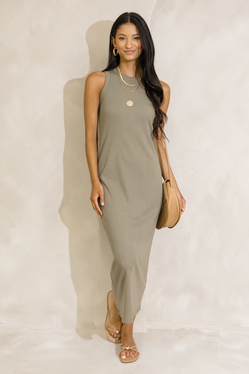 The Rib Knit Maxi, Olive