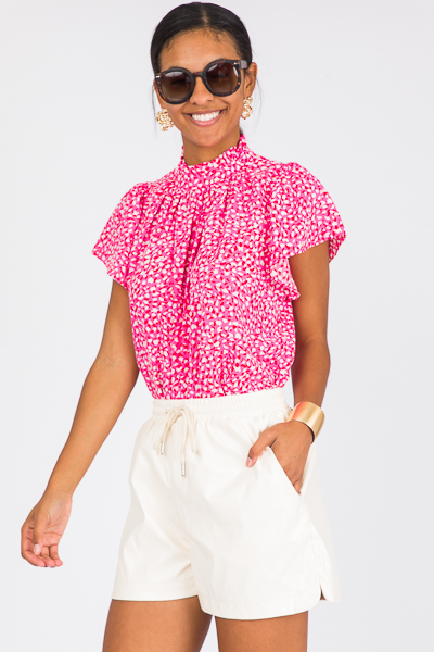 Colleen Flutter Blouse, Pink