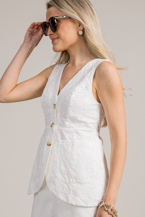 Floral Embroidery Eyelet Vest, - 0628-28.jpg