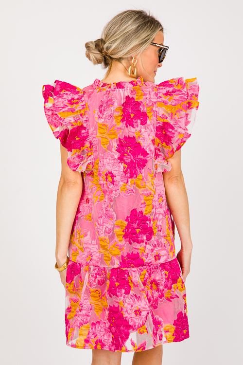 Flower Pop Dress, Pink Combo