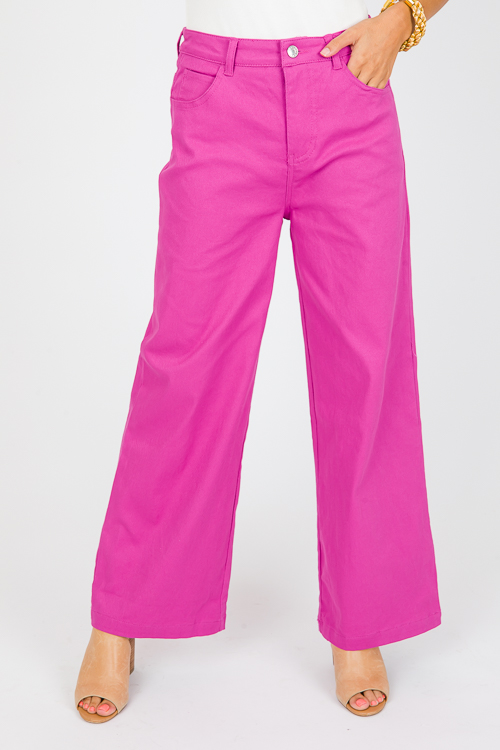 Sophia Twill Pants, Magenta
