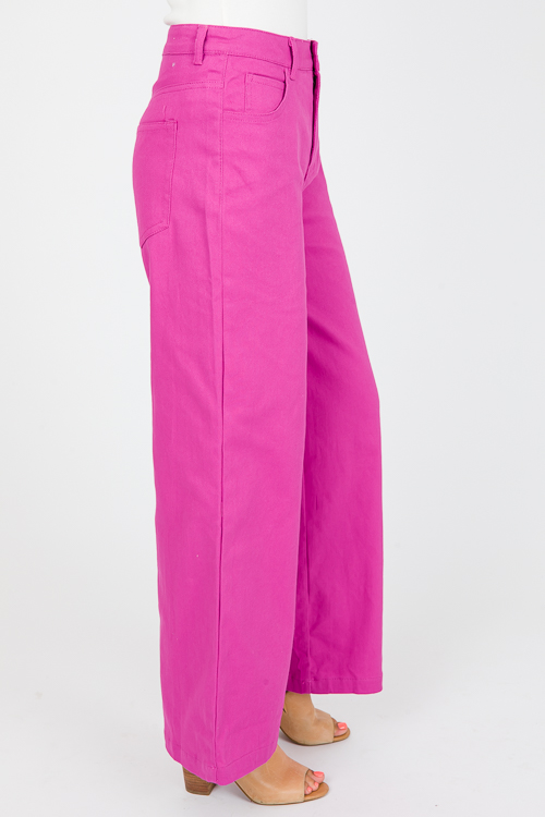 Sophia Twill Pants, Magenta