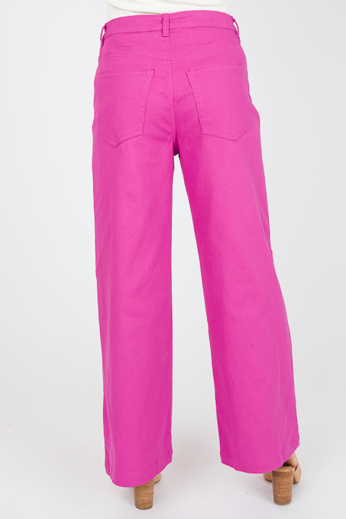 Sophia Twill Pants, Magenta