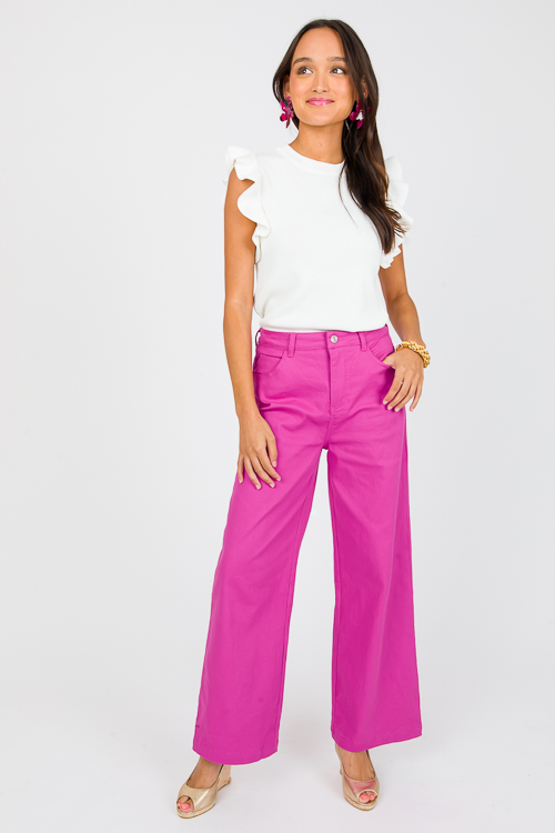 Sophia Twill Pants, Magenta
