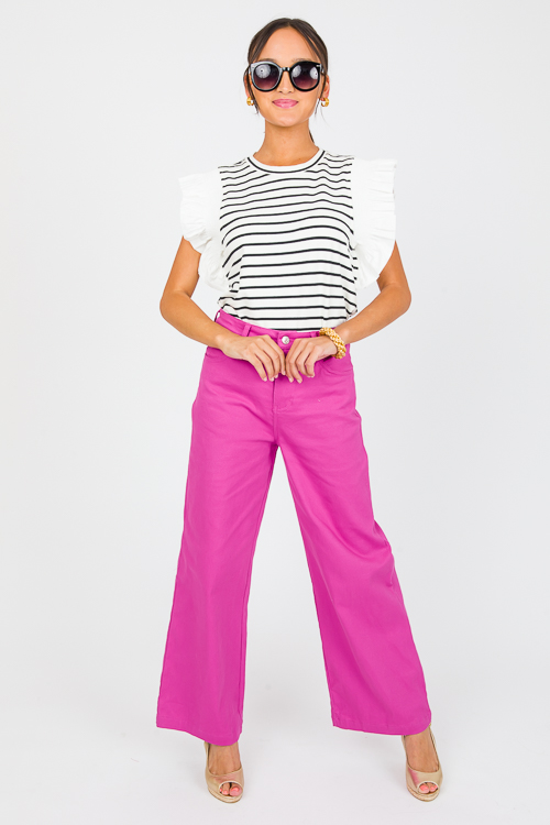 Sophia Twill Pants, Magenta