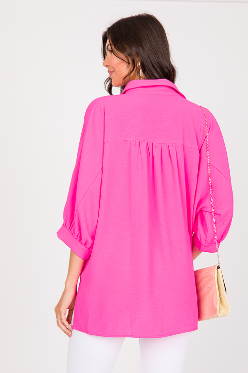 Courtney Tunic Shirt, Hot Pink