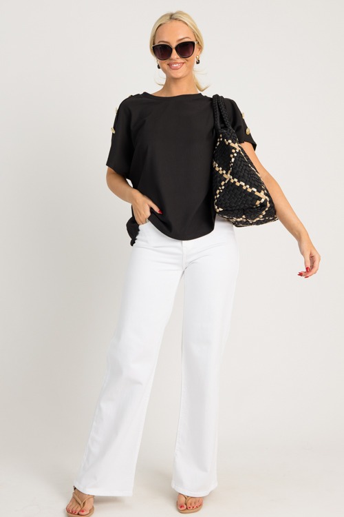 Gold Button Rib Top, Black - 0630-28.jpg