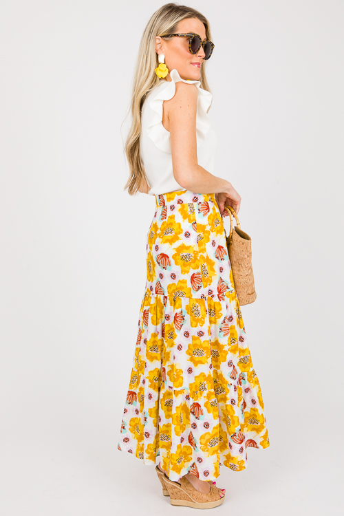 Poppy Floral Midi Skirt, Multi