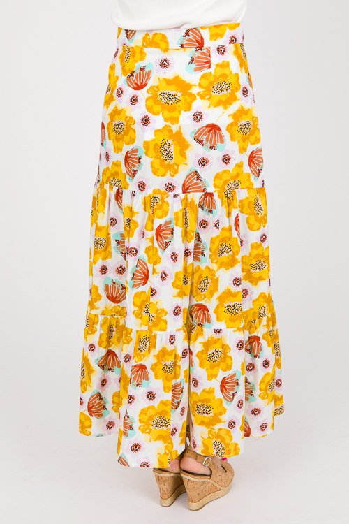 Poppy Floral Midi Skirt, Multi