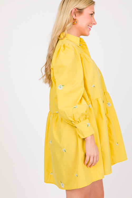 Daisy Shirt Dress, Yellow