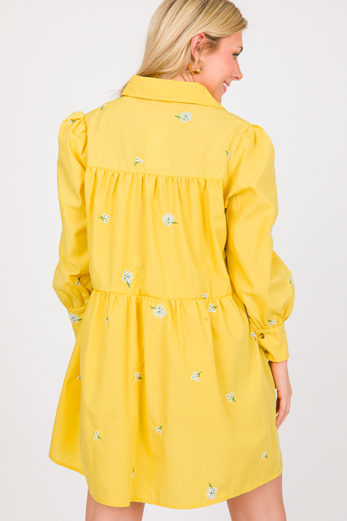 Daisy Shirt Dress, Yellow