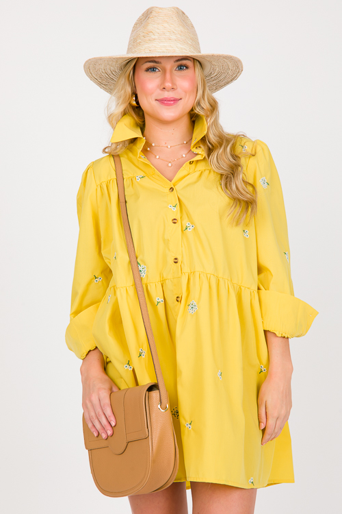 Daisy Shirt Dress, Yellow