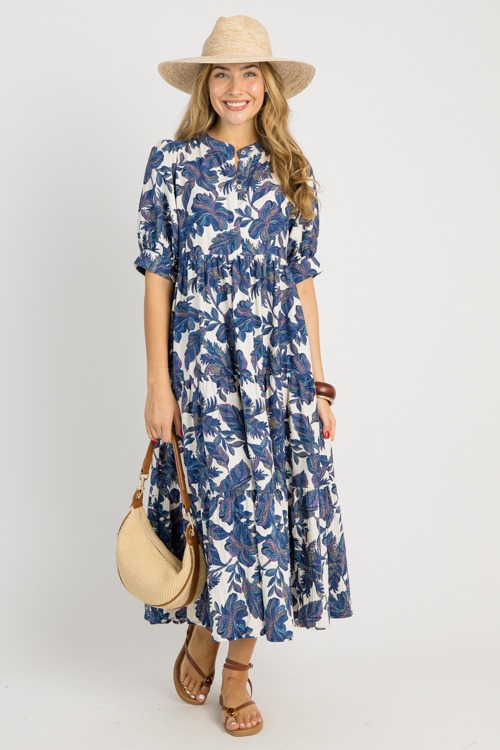 Caden Leaf Maxi, Navy Mix