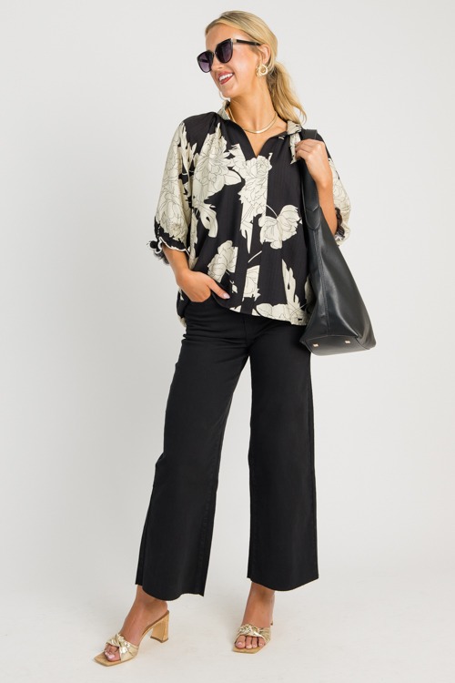 Floral Scallop Sleeve Top, Blac - 0701-29.jpg