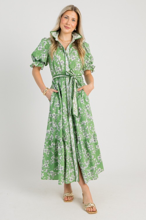Double Floral Maxi, Olive Multi