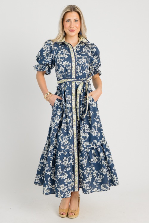 Double Floral Maxi, Navy Multi