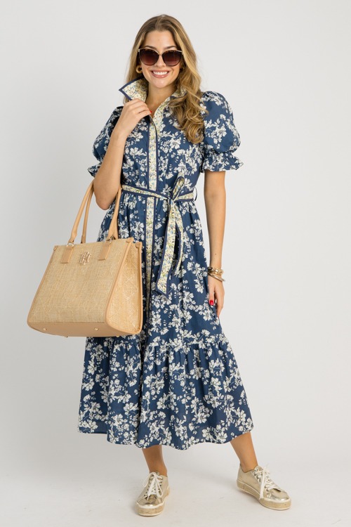 Double Floral Maxi, Navy Multi
