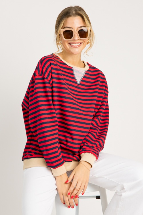 Stripe Rib Trim Sweatshirt, Red - 0702-2h.jpg