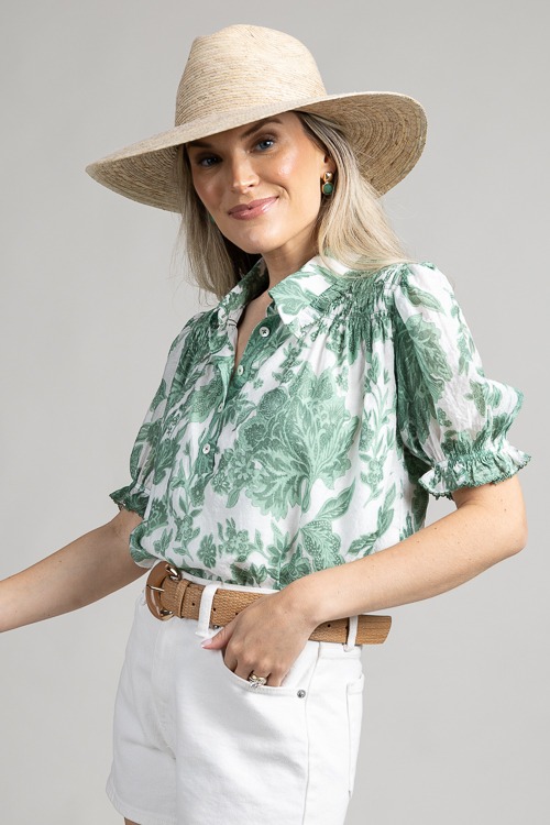 Scallop Trim Top, Green Floral - 0702-54.jpg