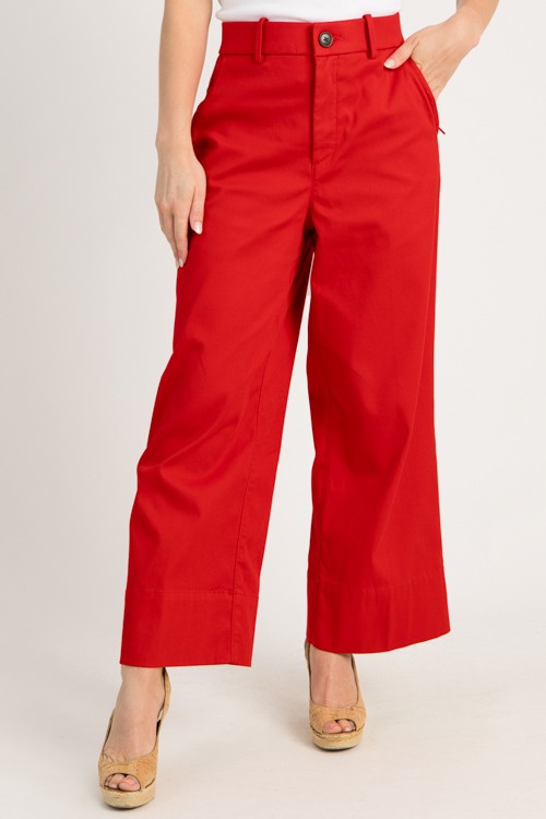 Spanx Crop Wide Leg Pant, Red