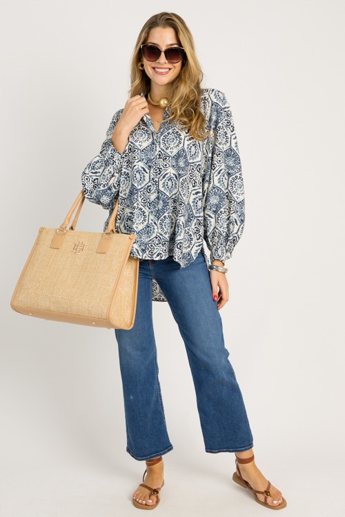 Hexagonal Floral Shirt, Navy - 0702-85.jpg
