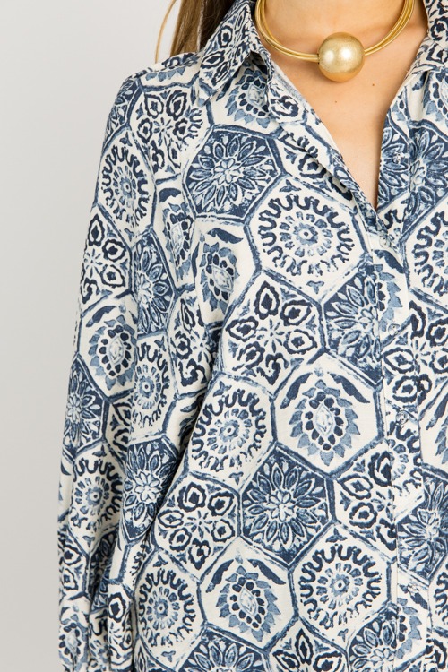 Hexagonal Floral Shirt, Navy - 0702-88.jpg
