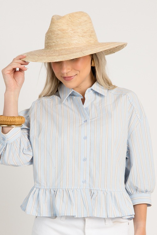 Fine Line Ruffle Shirt, Lt Blue - 0703-58h.jpg