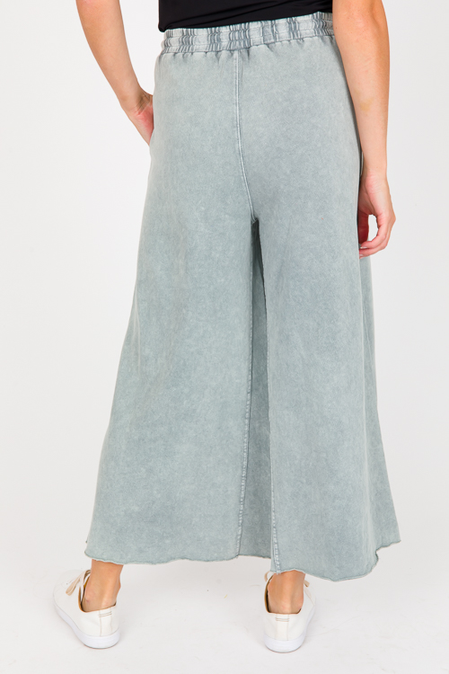 Terry Knit Pants, Faded Teal