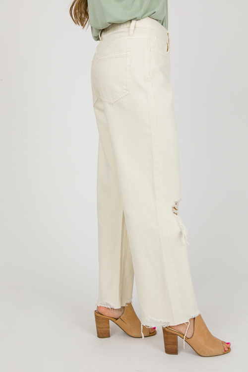 Busted Knee Cream Jeans
