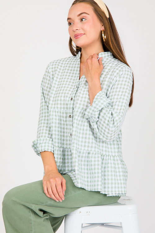 Button Front Gingham Top main image 1